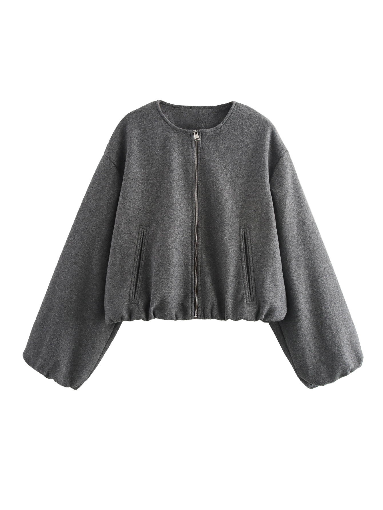 Effen Jasje Vrouwen Losse Effen O-hals Herfst Winter Y2k Gebreide Zak Lange Mouw Vrouwelijke Tops Warm Dikker Bovenkleding: S / GRIJS