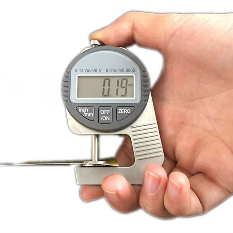 0.01mm digital tykkelsesmåler stor lcd lomme 0.0005 " 10mm digital urskive indikator tykkelsesmåler svamp stålplade læder