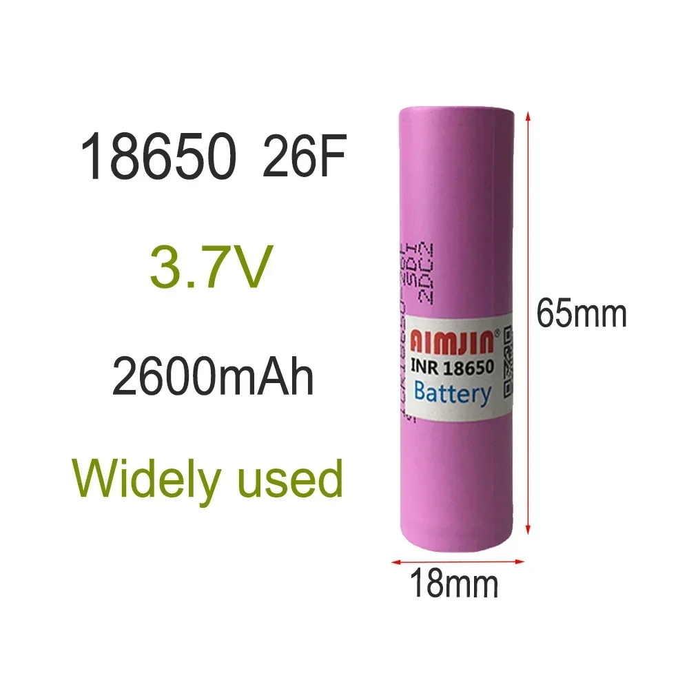 Genopladeligt Batteri 18650 26F 3.7V 2600mAh med USB Oplader