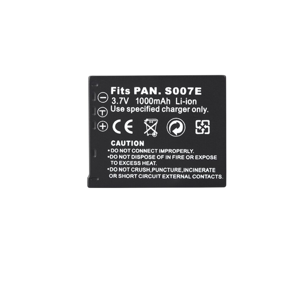 S007E CGAS007 1000mAh bateria do baterii Panasonic Lumix DMC TZ50 TZ15 TZ1 TZ2 TZ3 TZ4 TZ5 DMC-TZ2EB-S kamera Batterie CGA-S007: 1 Battery
