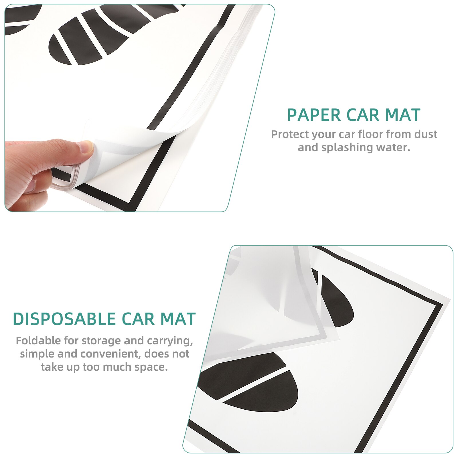 Tapis de sol de voiture en papier jetable, 50 pièces, tampons de protection, Anti-boue