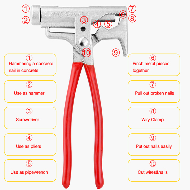 Universal Woodworking Hammer Multifunctional Integrated Hammer Nail Picking Nail Cutting Wrench Assisting nail knocking