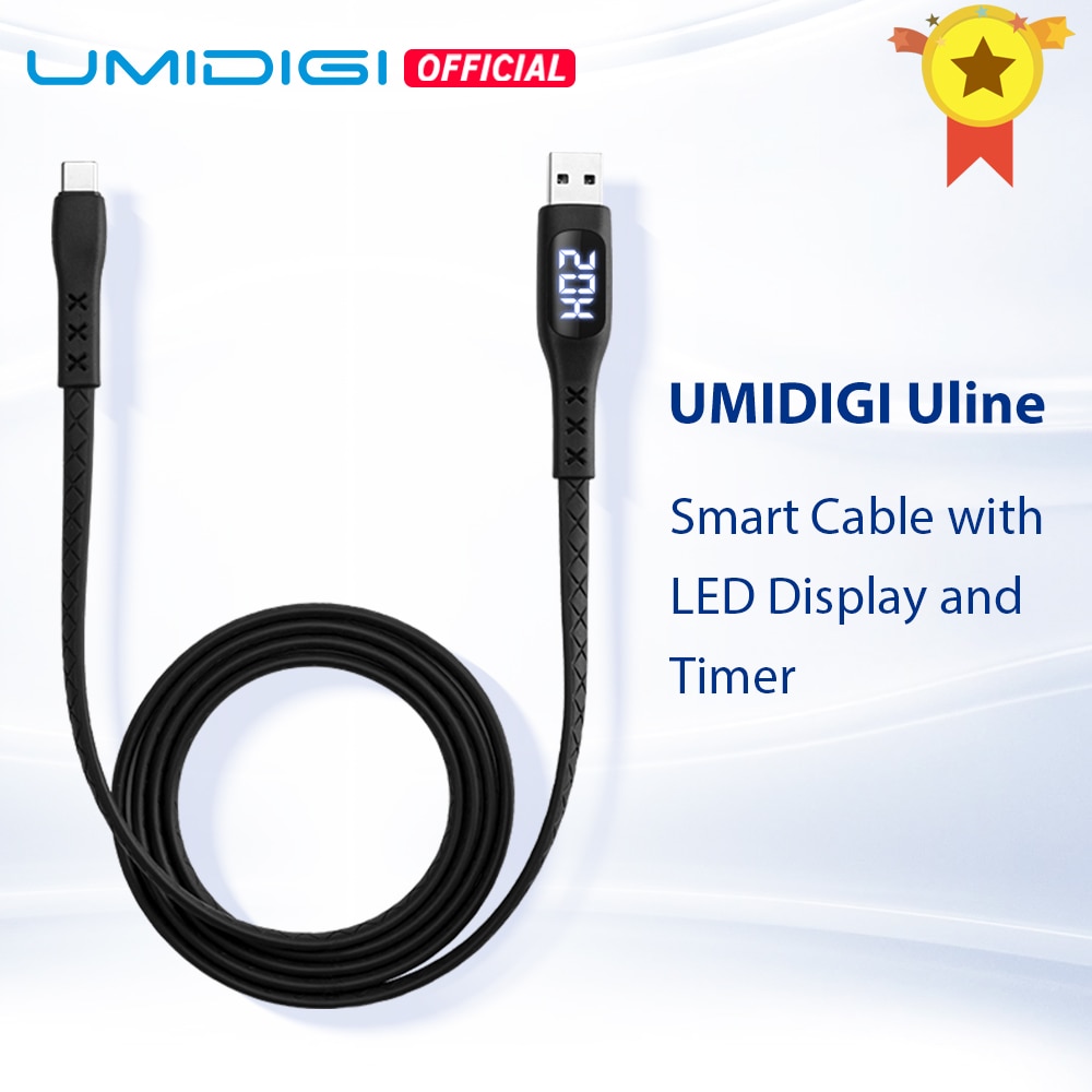 Umidigi Uline Usb Type C Kabel Met Led Display Timer Auto Power Off Voor Umidigi Xiaomi Huawei Samsung Smartphone Snelle opladen