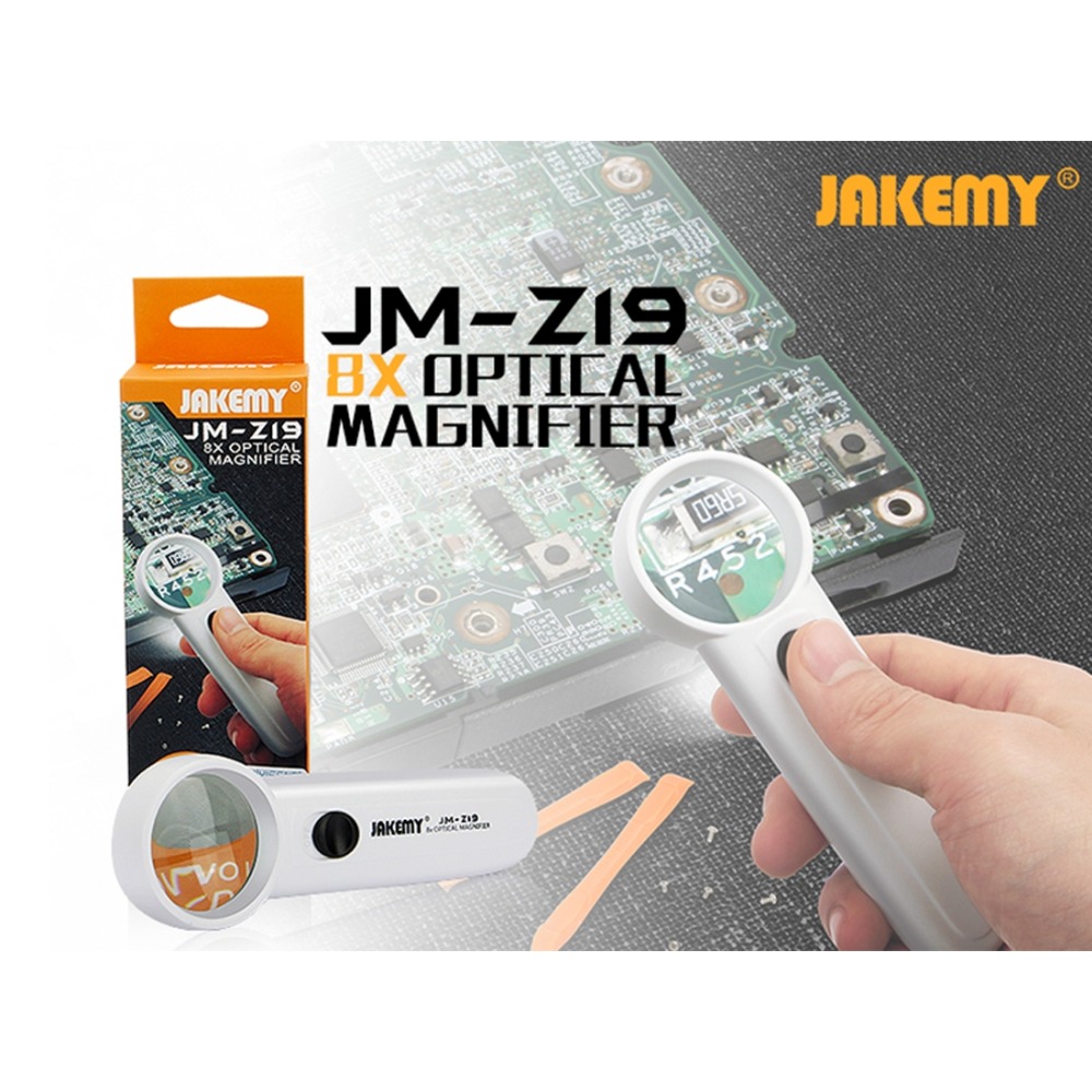 JAKEMY JM-Z19 Draagbare 8X Optische Vergrootglas met LED Licht reparatie onderdelen