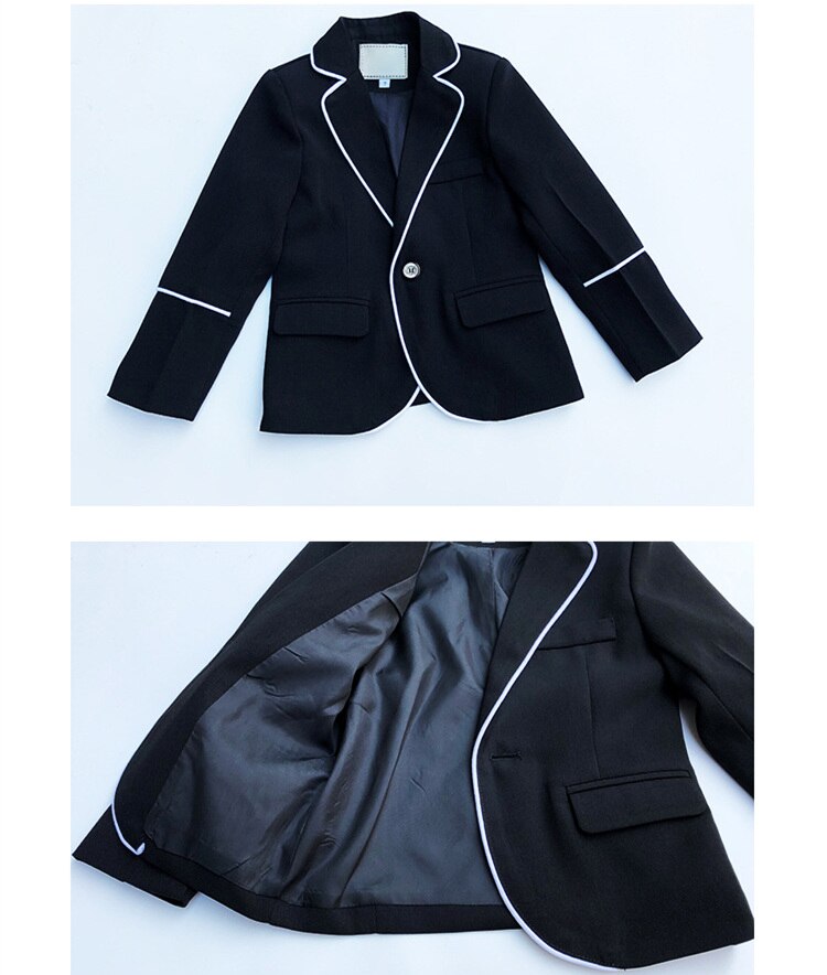 Boys Formal Suits for Weddings Prom Party School Children Slim Fit Suit Set Boys Blazer Trouser with Bowtie Clothes F135