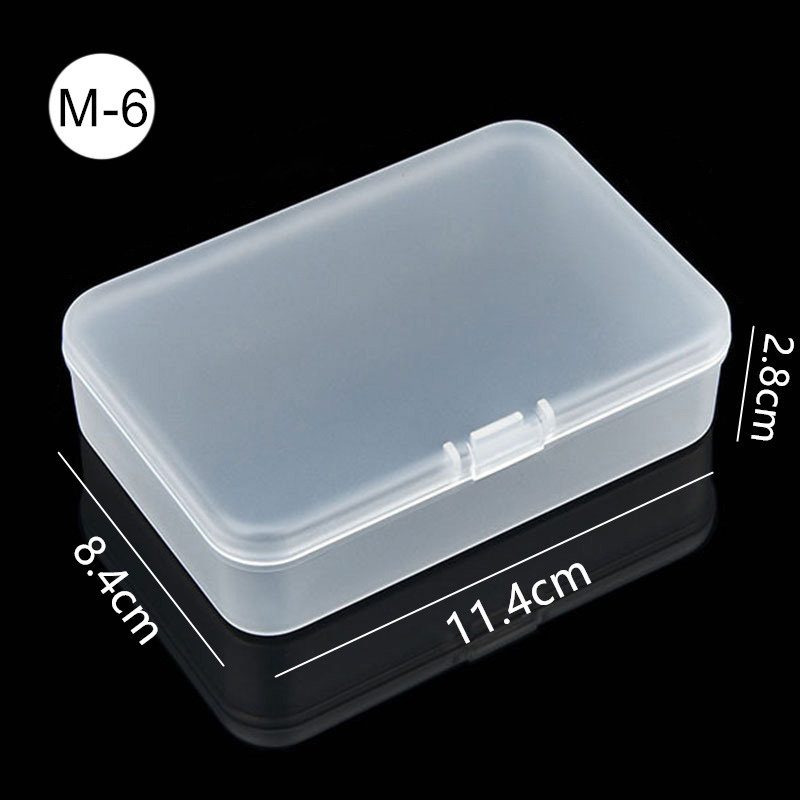 Mini cajas rectangulares de plástico transparente para almacenamiento de joyas, contenedor, caja de embalaje para pendientes, anillos, cuentas, colección de artículos pequeños: Gris oscuro