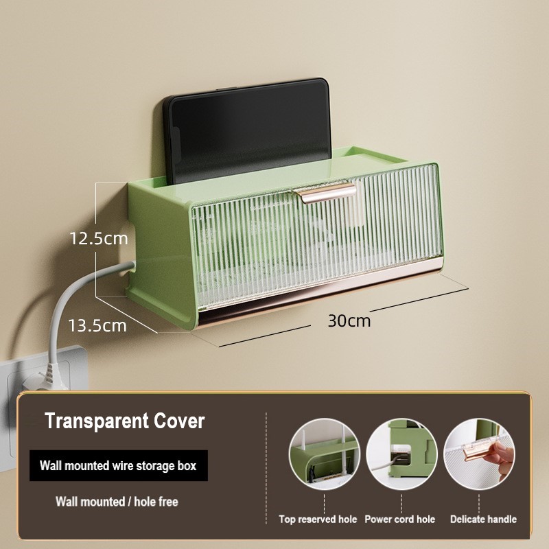 Estante para enrutador Wifi inalámbrico, caja de almacenamiento para colgar en la pared, soporte de alimentación para cables, organizador, tablero de enchufe, caja de almacenamiento: YELLOW