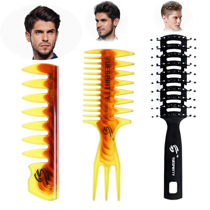 Men's beard comb Hair Oiling Comb For Man Styling Comb Tool Plastic Wide Tooth Comb