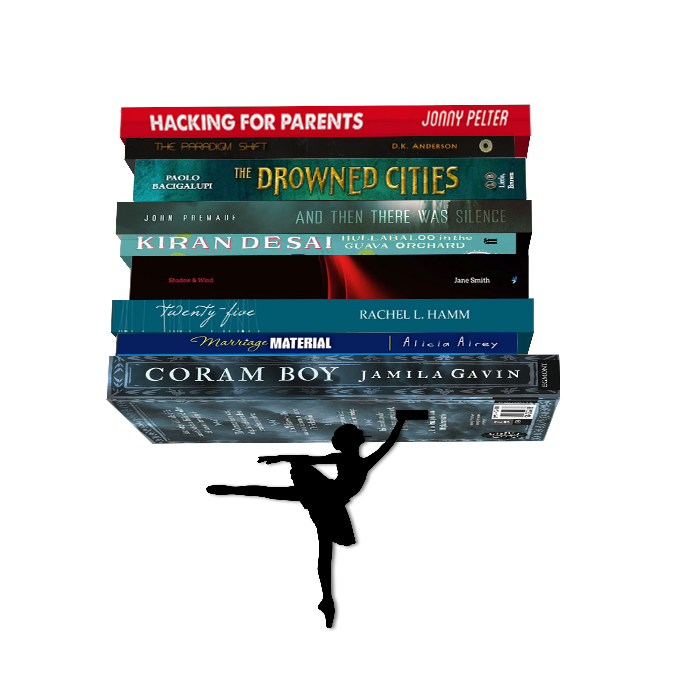 Hidden Book Shelf With Magnet: Black Ballerina