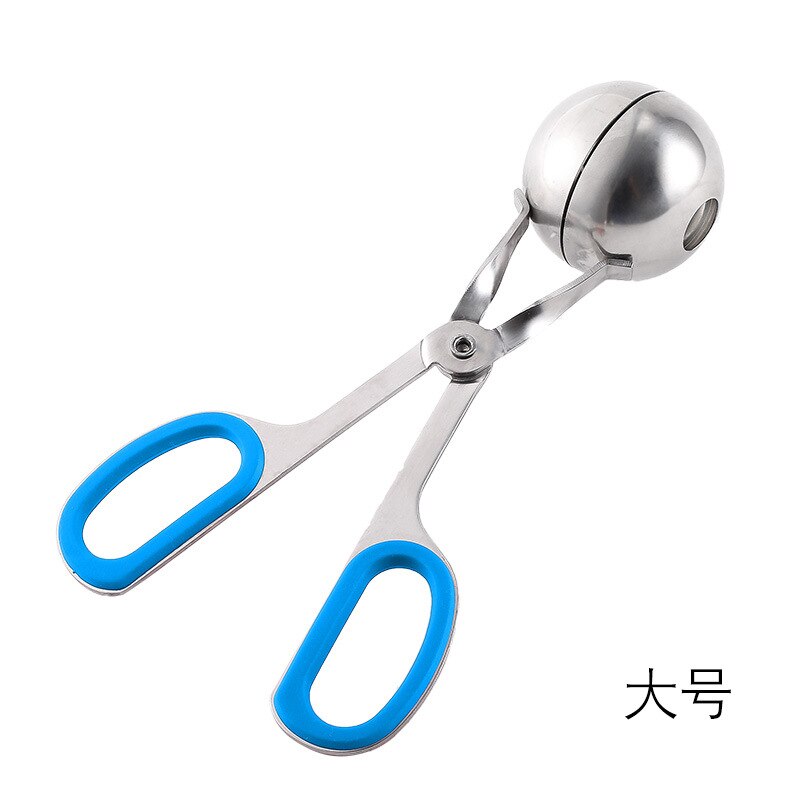 Rustfritt stål kjøttboller klipp piller maker matte klipp kjøttboller maker husholdnings suppe ball klipp fisk ball maker klipp spoonkitchentool: Blå / S