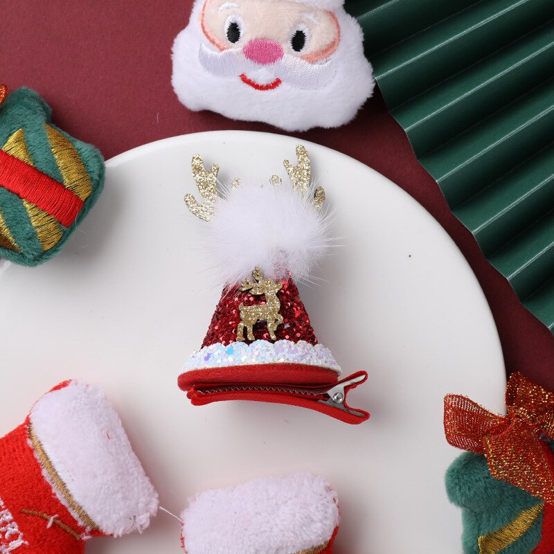 Mignon épingle à cheveux pince à cheveux pour filles bébé enfants épingles à cheveux joyeux noël épingles à cheveux femmes fête Barrettes cheveux accessoires chouchous: 11