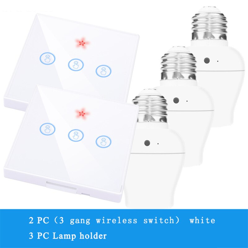 Lâmpada inteligente e26 e27 433mhz painel de parede controle remoto rádio freqüência inteligente interruptor luz toque sem fio casa acessórios: 10