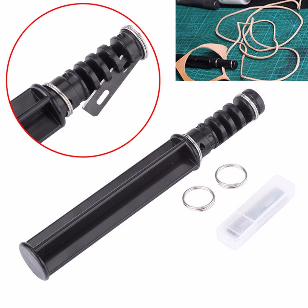 JX-LCLYL Leathercraft Lacing Lace Maker Punch Strip Cutter Tool With 3 Blade