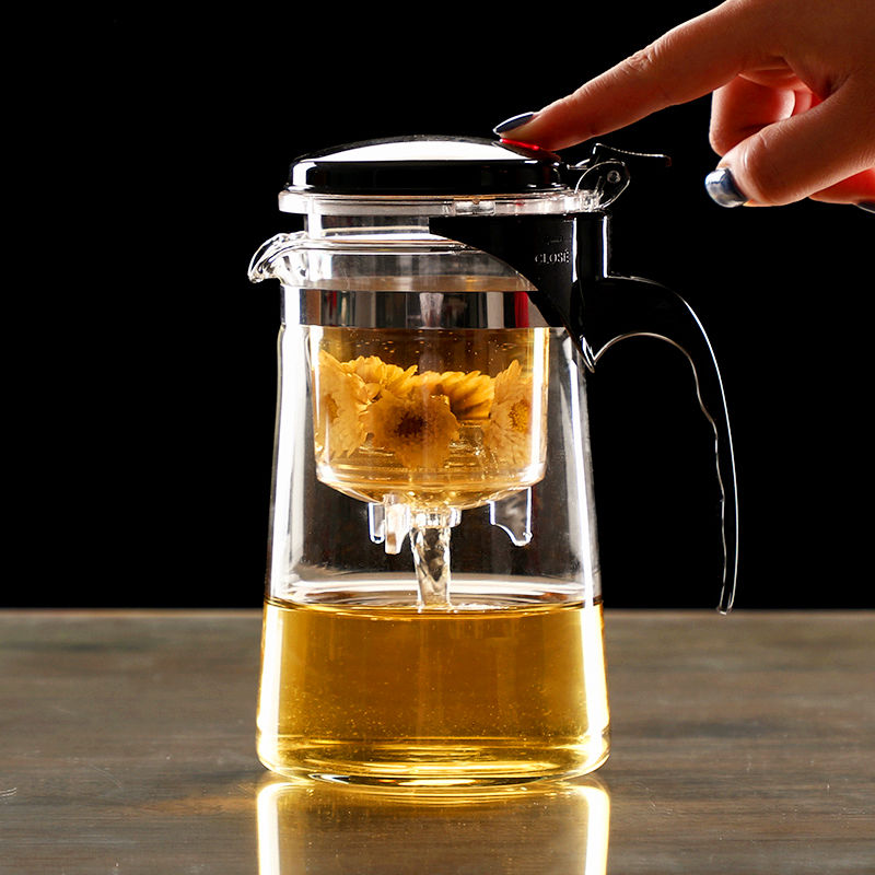 Hittebestendige Glas Thee Zetgroep Tea Pot Chinese Kung Fu Thee Set Puer Waterkoker Koffie Glas Maker Handig Kantoor Thee sets