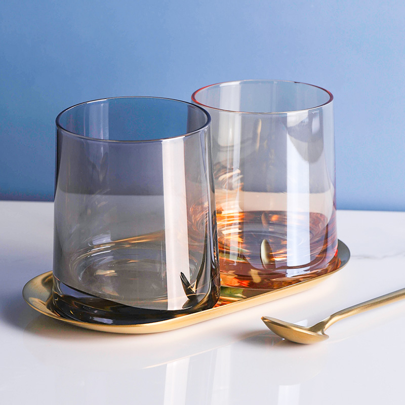 Juego de vasos de cristal nórdicos para el hogar, Juego de 2 o 4 vasos de cristal para beber vino, whisky y agua, sencillo, 4 Uds.