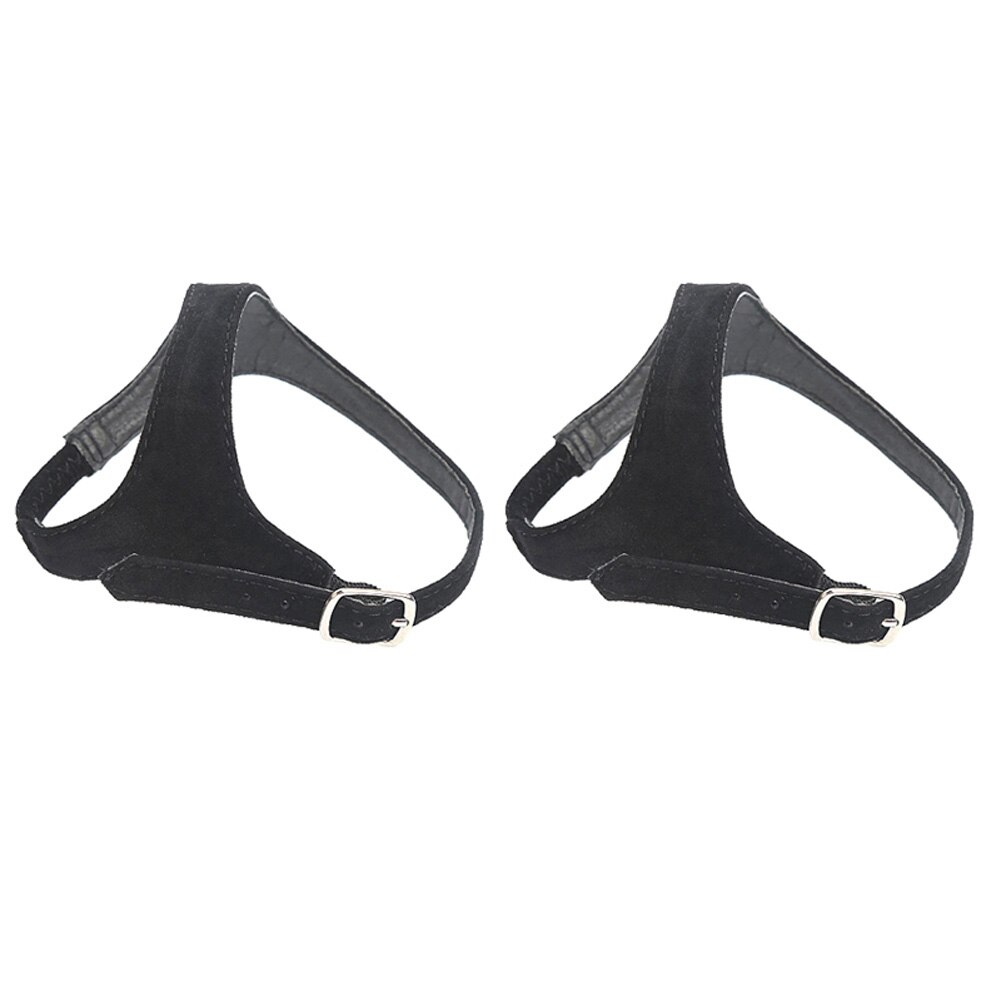 1 par justerbara skor remmar pu läder anti lösa kvinnor höga klackar skosnören accessoarer-wt: Mocka svart