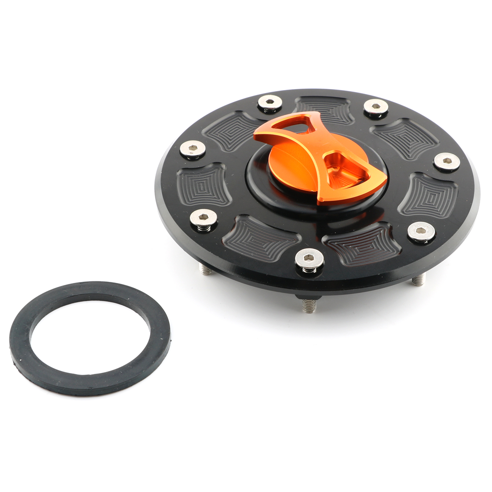 CNC Motorcycle Gas Cap Oil Fuel Tank Cover For KAWASAKI ZXR-250 ZXR-400 ZXR-750 ZG1000 Concours ZX-11 ZRX1100 ZX600 ZZR600: Orange