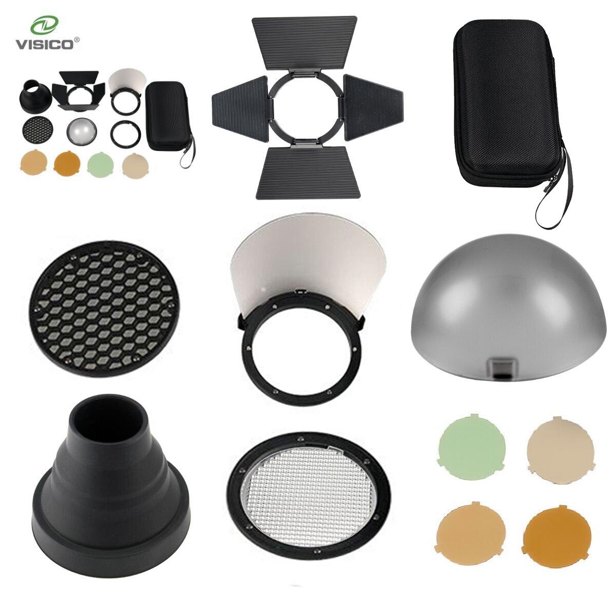 Conjunto de accesorios de repuesto para fotografía, kit para Godox AK-R1 H200R AD200 V1 magnético Visco 2, cabeza redonda, Flash