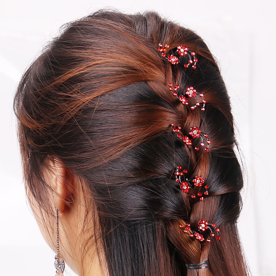 Mini serre-tête en strass flocon de neige | 6 pièces/1 pack, pinces à cheveux de mariée de mariage, épingles à cheveux fleur, accessoire de cheveux
