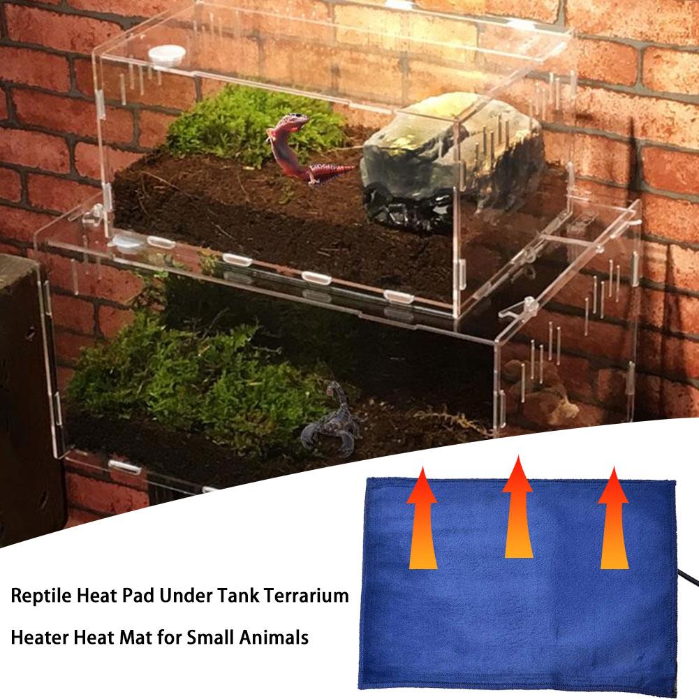 Tanque de terrario, Reptiles, tapete de calor, regulador ajustable de temperatura, almohadillas de calentamiento para mascotas, manta eléctrica para Reptiles, suministros para Reptiles