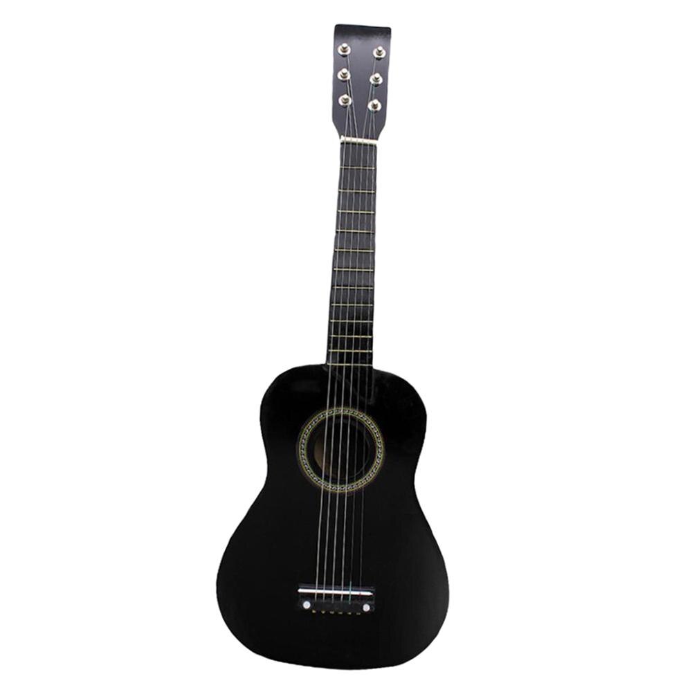 21/ 23 inch Solid Wood 6 Strings Acoustic Guitar Practice Mini String Acoustic Guitarra for Child Beginners Home-schooling: 23 inch Black