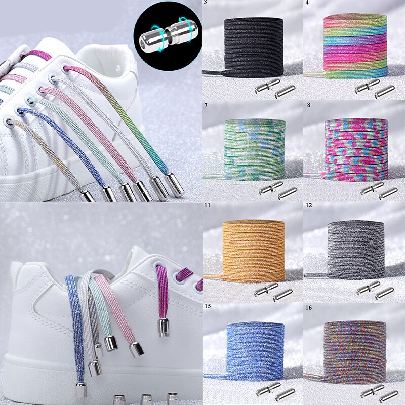 Dovne snørebånd elastiske farverige flade snørebånd uden slips snørebånd børn voksne sneakers dovne snørebånd one size passer alle sko