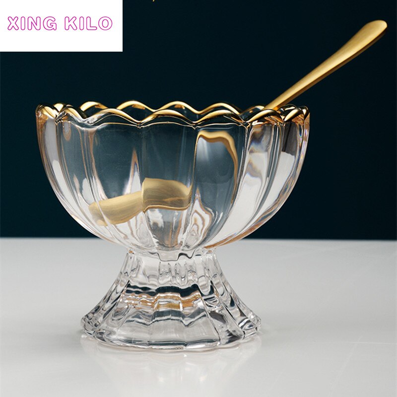 Glass ice cream cup dessert smoothie milkshake ice cream cup saucer ice cream glass bowl