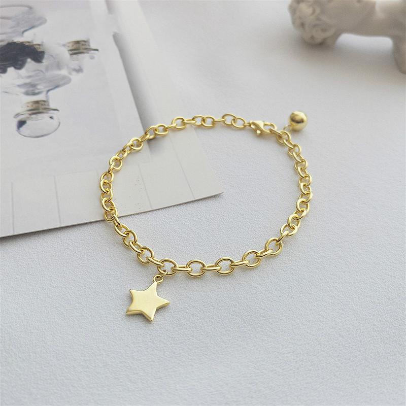 Flyleaf 18 k Gouden Ster 100% 925 Sterling Zilveren Armbanden Voor Vrouwen Mode Fijne Sieraden Armbanden & Bangles Lots bulk: Default Title