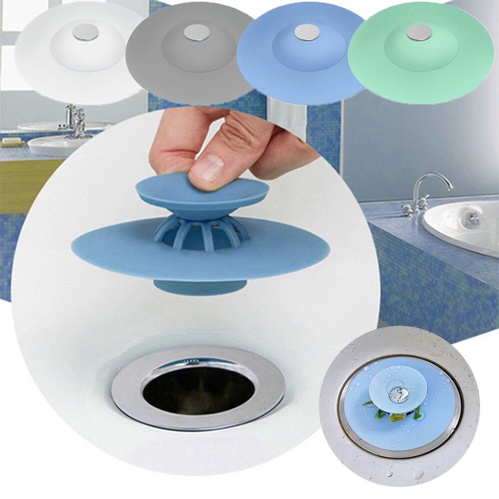 Badkamer Afvoer Water Plug Stopper Rubber Cirkel Siliconen Gootsteenzeefje Filter Stopper Afvoerputje Haar Keuken Tool