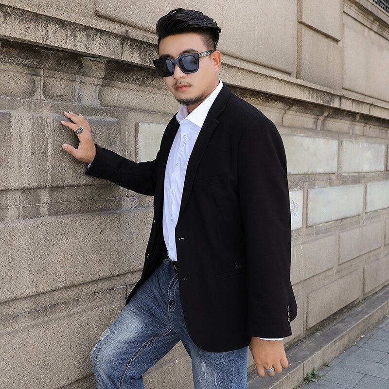 Men's Black Blazer Business Party Dress Plus Size Luxury Casual Suits Single Breasted Jacket Oversized Coat Clothing 6XL 7XL 8XL