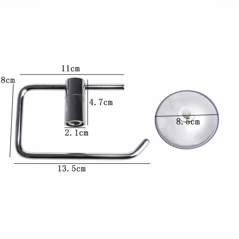 Stainless Steel Toilet Roll Tissue Paper Holder +Suction Cup Bathroom Tool