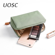 UOSC Solid Cosmetic Bag Korean Style Women Makeup Bags Pouch Toiletry Bag Waterproof Makeup Organizer Case For