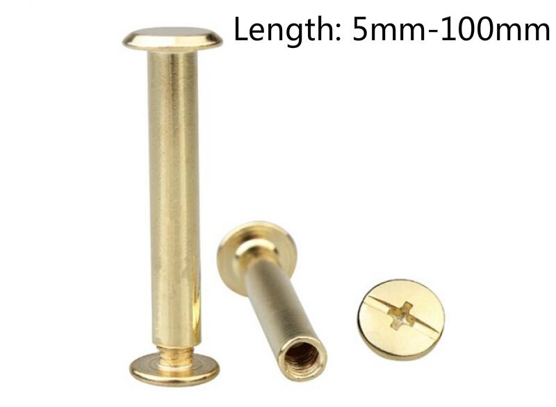 5/10/25pcs 5-100mm brass Plated Chicago Screws, Sn... – Grandado