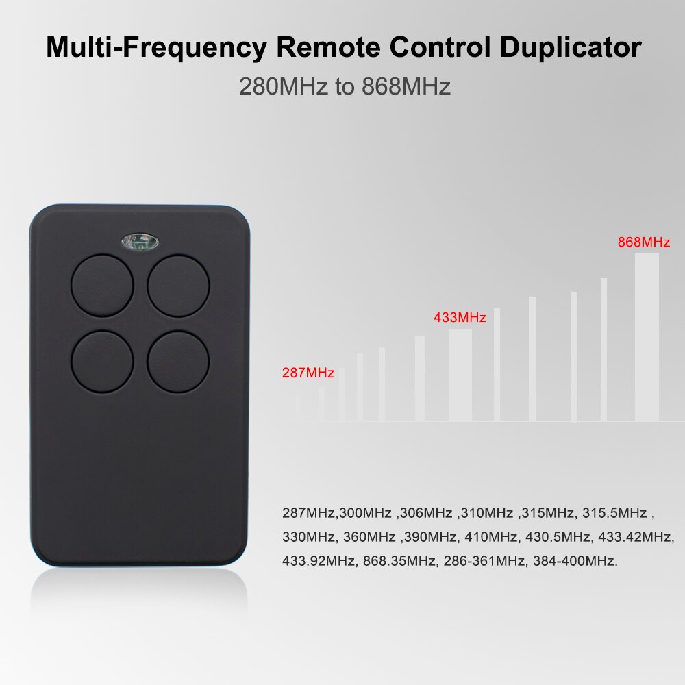 Auto Scan Multi Frequency 280MHz - 900MHz Adjustable Cloning Garage Remote Control Duplicator 433 868 315 418 MHz