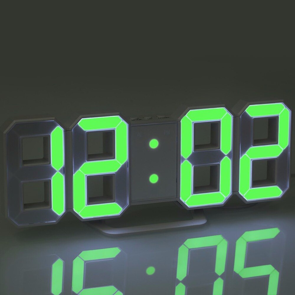 Moderne stor størrelse digital ledet vægur ur unikt vintage hjem dekoration timer ur alarm ure
