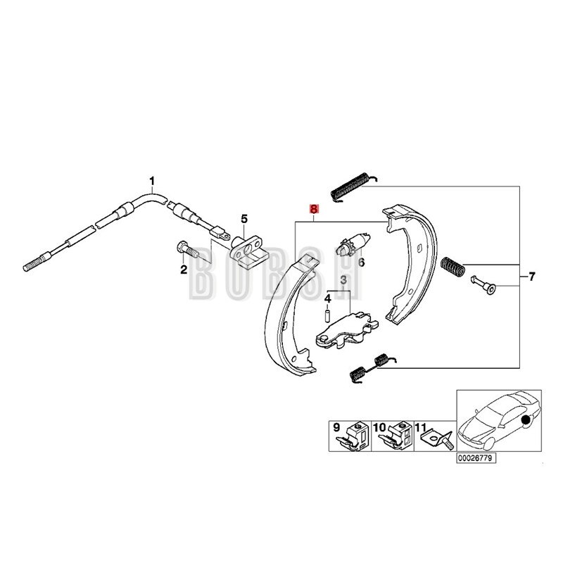 Car Brake shoe -b mwE36 318i 320i M50 316i 318is M42 Hand brake pads Wheel suspension brake discs Parking brake pads