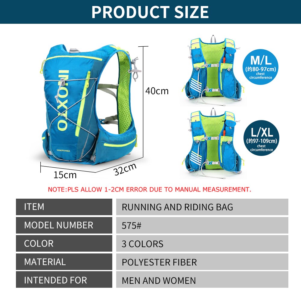 Chaleco de hidratación para correr de 8L, mochila para hombre y mujer, bolsas de agua para deportes al aire libre, Maratón, trotar, senderismo, mochila