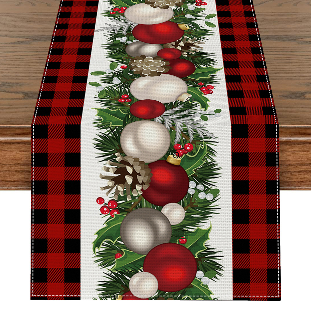 Bohemisk halloween julgranslöpare tvättbar jul heminredning löpare byrå halsduk vinterdel: 32*240cm / Grön