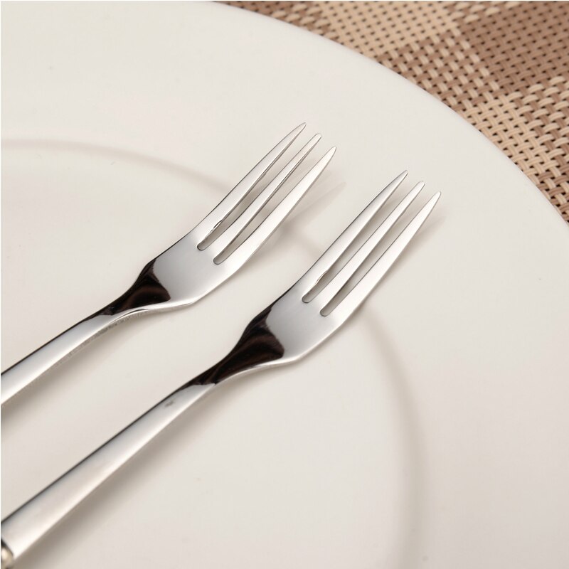 Vacclo rustfrit stål frugt måne-kage gafler rose keramisk håndtag salat dessert sød gaffel elegance husholdnings køkken servise