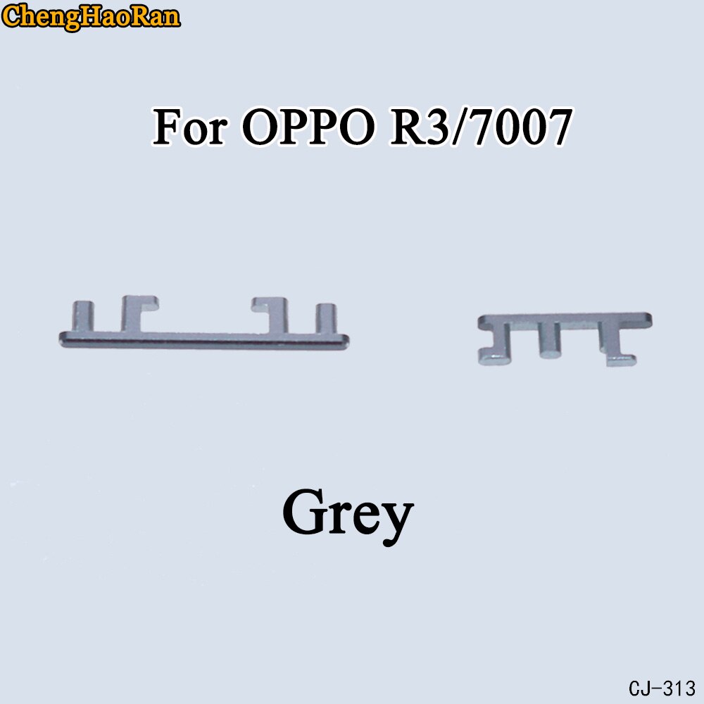 ChengHaoRan 1 Juego para OPPO R7 R7S R7 Plus R3 7007 botón lateral botón de encendido + volumen botón interruptor botón conjunto piezas: R3 7007-Grey