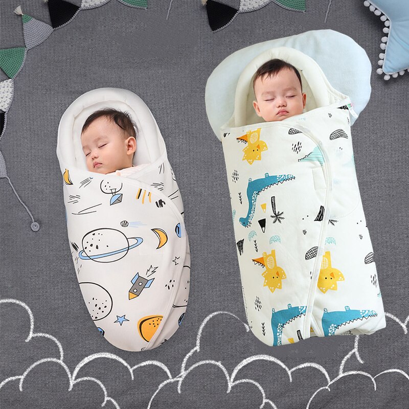 Manta envuelta con Velcro para bebé, almohada de cabeza en forma de U, protección, saco de dormir, cochecito para niño y niña