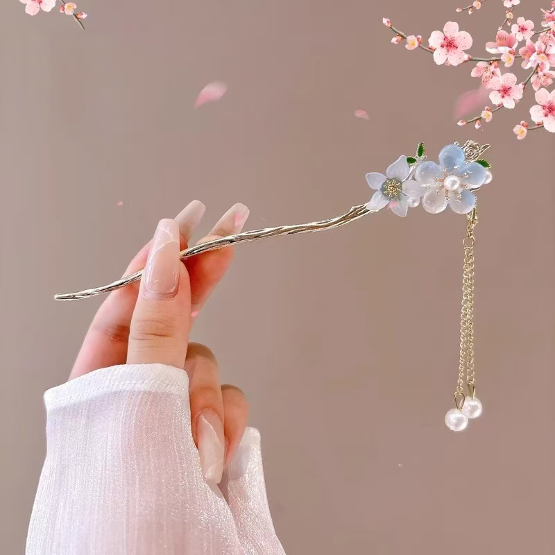 Accesorio para el cabello de estilo chino romántico, joyería de aleación, aguja para el cabello para mujer, adecuado para uso diario, , horquilla de para niñas, 1 ud.