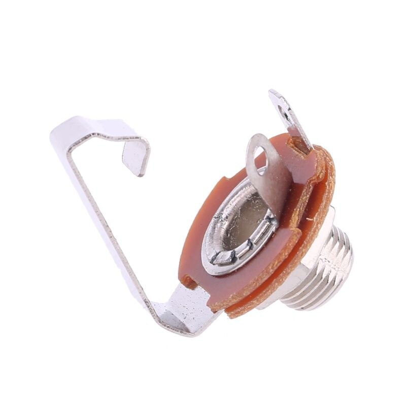 10 Pcs 1/4" 6.35mm Silver Mono Input Jack Socket Electric Guitar Bass Audio