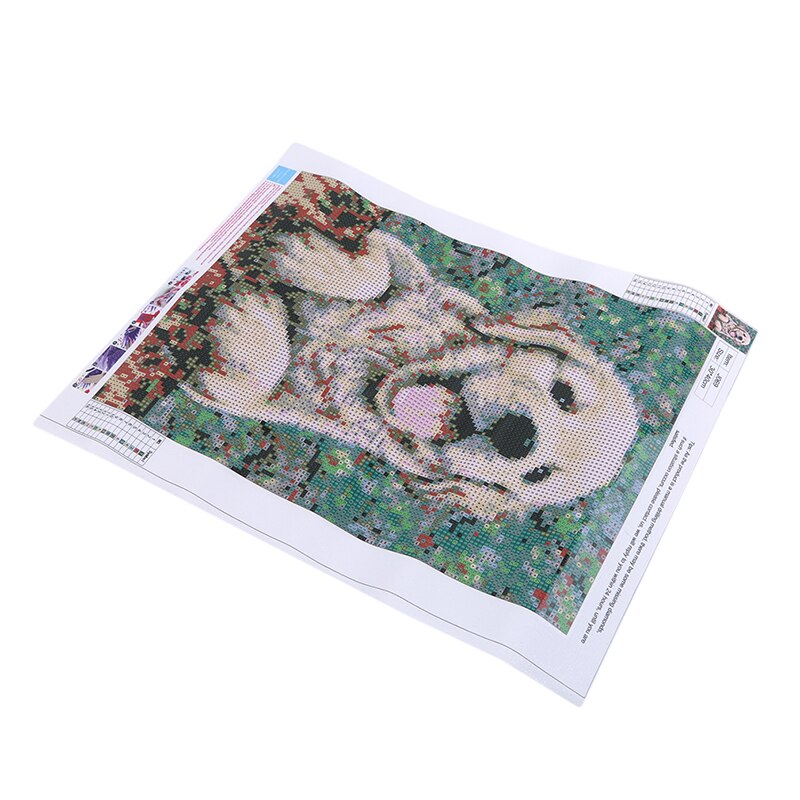 5D Diy Diamant Borduurwerk Leuke Gele Hond En Bloemenweide Diamant Schilderen Golden Retriever Kruissteek Mozaïek Unframed
