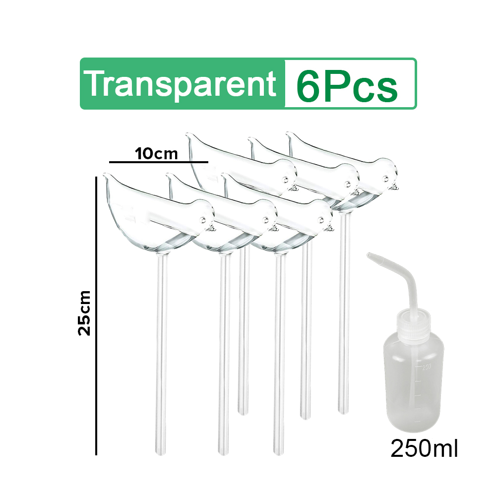 Plant Watering Bulb Self Watering Device Pot Automatic Houseplant Plant Pot Bulb Globe Garden Watering System for Plant 3/6Pcs: 6 Pcs Birds L