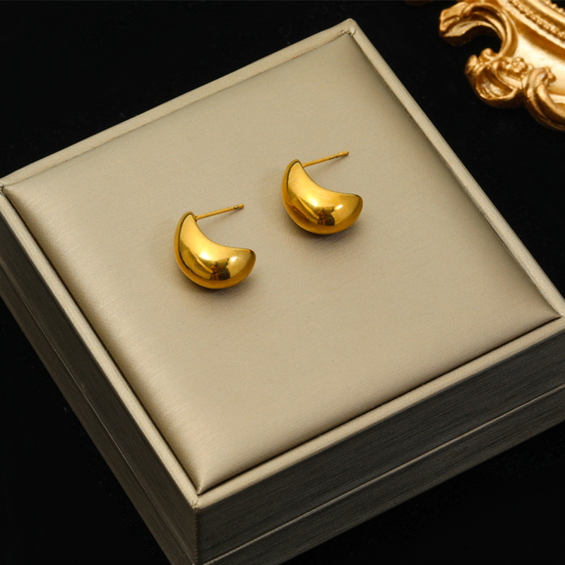 EILIECK-pendientes de acero inoxidable 316L para mujer y niña, aretes giratorios geométricos de Color dorado, joyería para la oreja que no se decolora, para , BAKьги: Bañado en rodio de imitación
