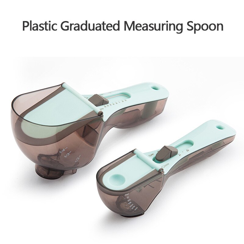 Kitchen Tools Plastic Scale Measuring Spoon Set Adjustable Measuring Spoon Plastic Scale Measuring Spoon Set Baking Tool