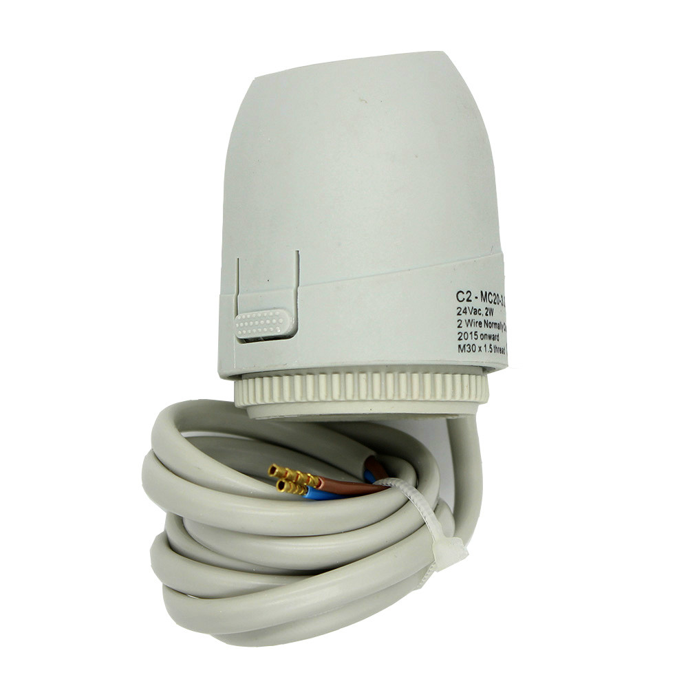 Elektrischer thermischer Stellantrieb-Ventilkopf für Thermostatverteiler, Fußbodenheizung, Kühler, normalerweise geöffnet, geschlossen, 24 V, 230 V, NO NC