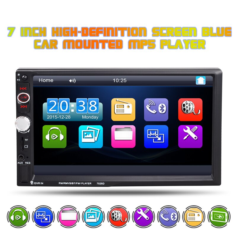 2 DIN 7 inch car MP5 player 7025D Rear View Camera Handsfree screen system Radio MP3/WMA/WAV/MKV/FLAC/OGG/APE HD