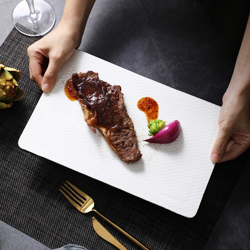 Rechthoekige Ronde Platte Plaat Hotel Restaurant Sushi Sashimi Plaat Steak Plaat Creatieve Artistieke Conceptie Plaat Plaat